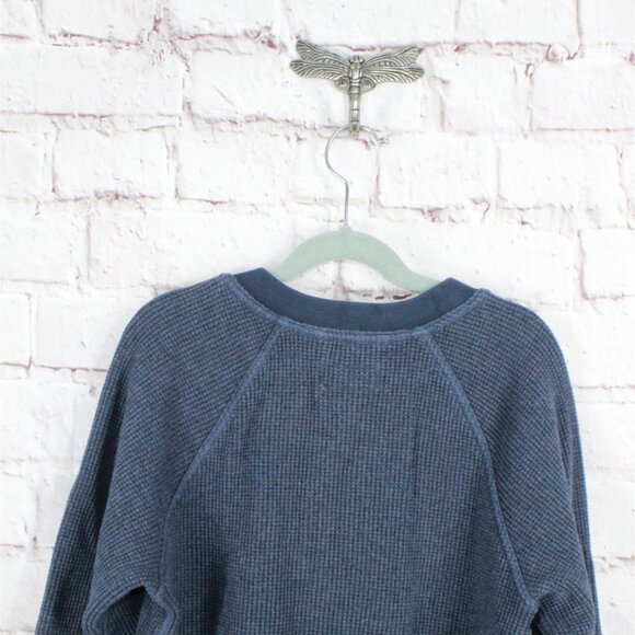 LL Bean Signature Waffle Henley Shirt Slim Fit Breathable Cotton Blue S - Picture 10 of 12